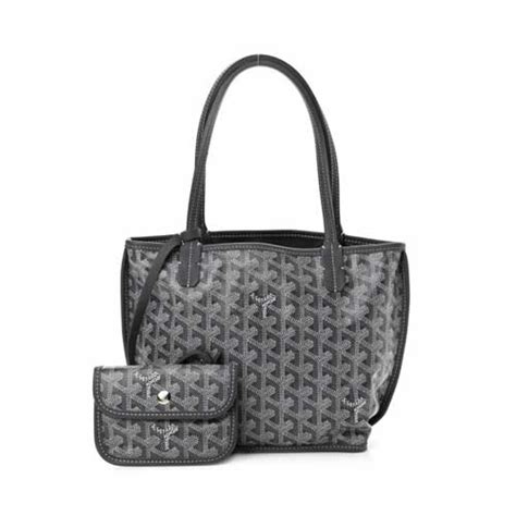 GOYARD Goyardine Reversible Mini Anjou Grey 